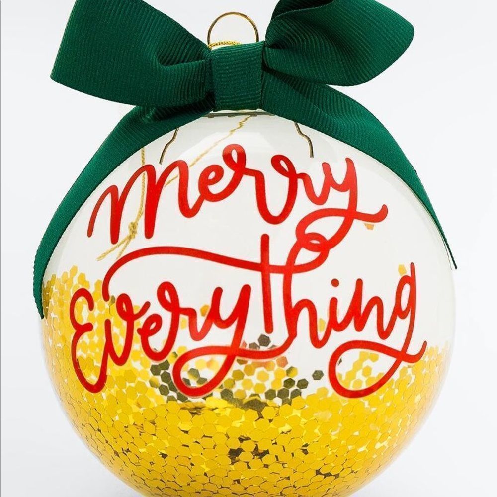 NWT Francesca’s Merry XL Glitter Glass Ornament